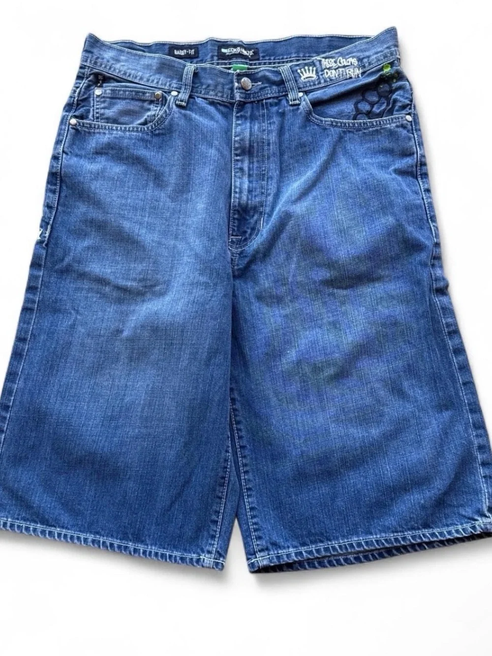 Y2K Ecko Unltd Embroidered Baggy Denim Jorts Jean Shorts